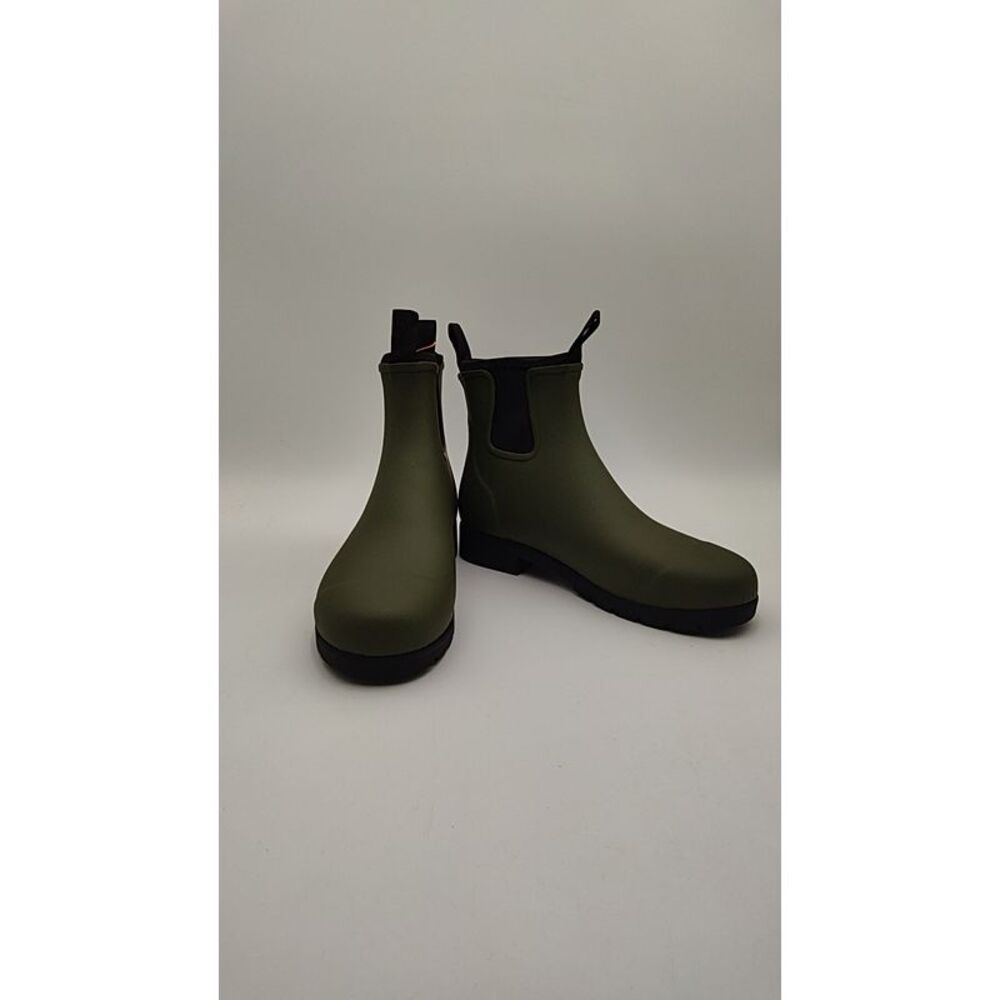 Quince Olive Green Chelsea Rain Boots with Black Soles